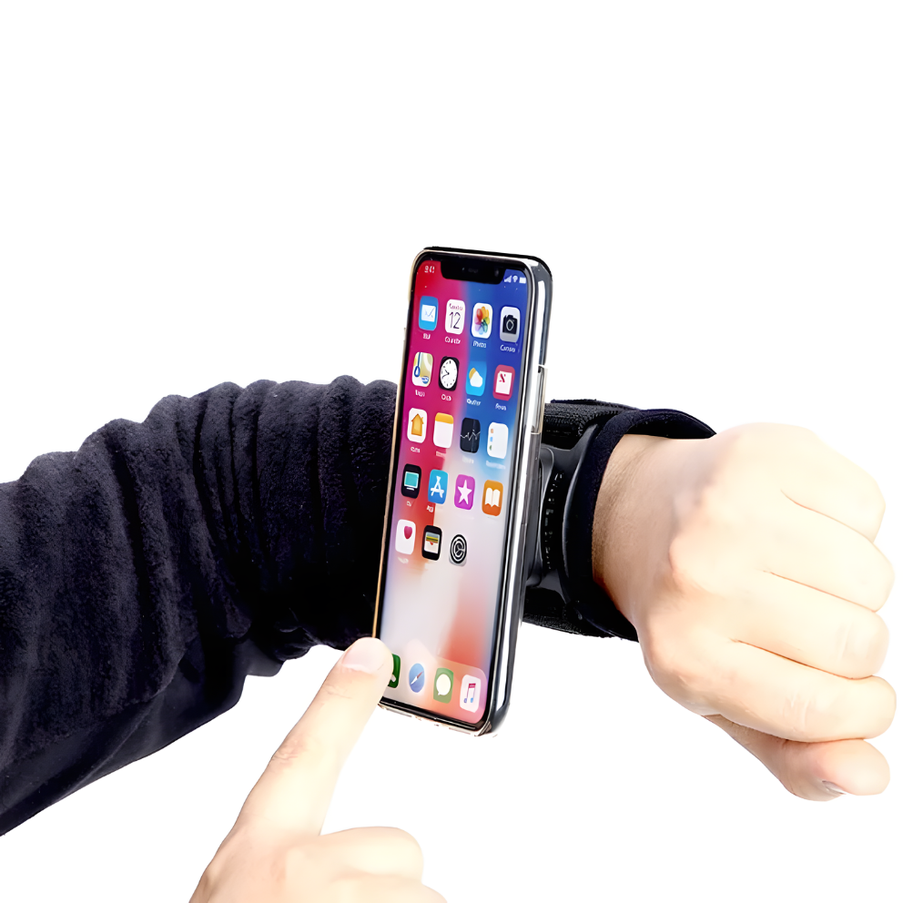 SpinBand 360 – Rotatable Sports Phone Armband Holder for Running, Gym, and Workouts