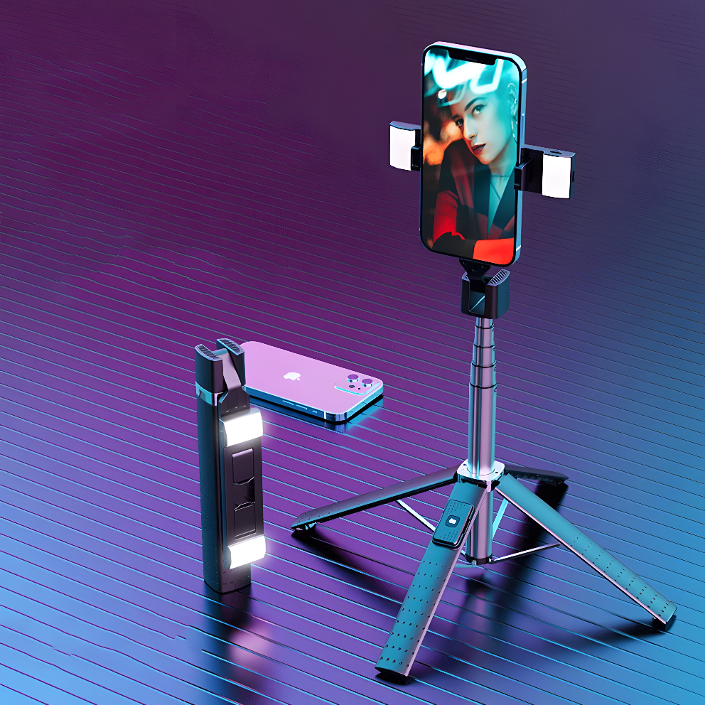 PowerNest GlowStick™ - Bluetooth Selfie Tripod with Dual LED Fill Lights