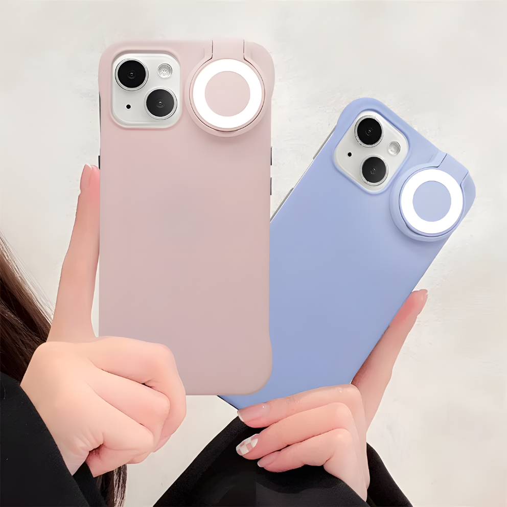 GlowCase Pro – LED Fill Light Shockproof iPhone Cover (Selfie Ready & Full Protection)