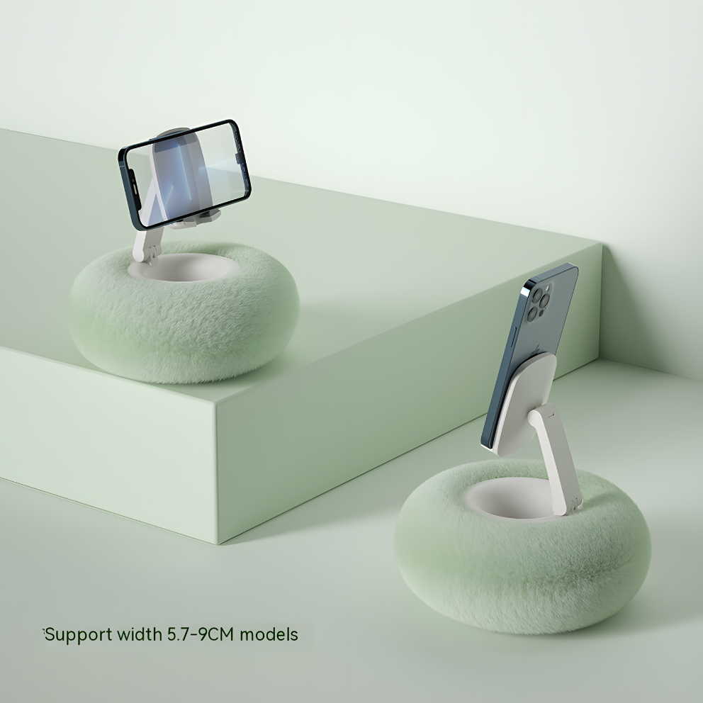Cozy Donut Rotating Phone & Tablet Stand – Soft Cushion Base, 360° Adjustable Holder