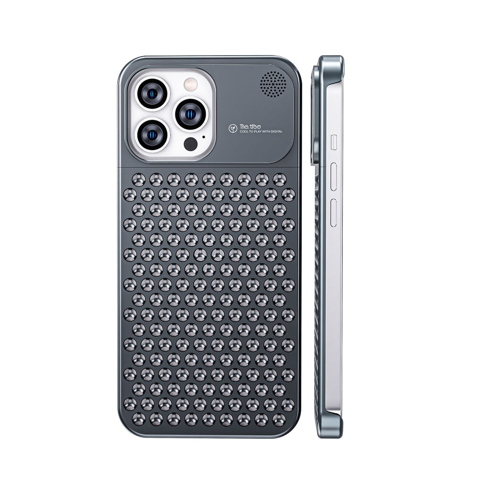AeroGuard™ AromaShield Aluminum Case – Shockproof Cooling Cover with Built-in Aromatherapy for iPhone