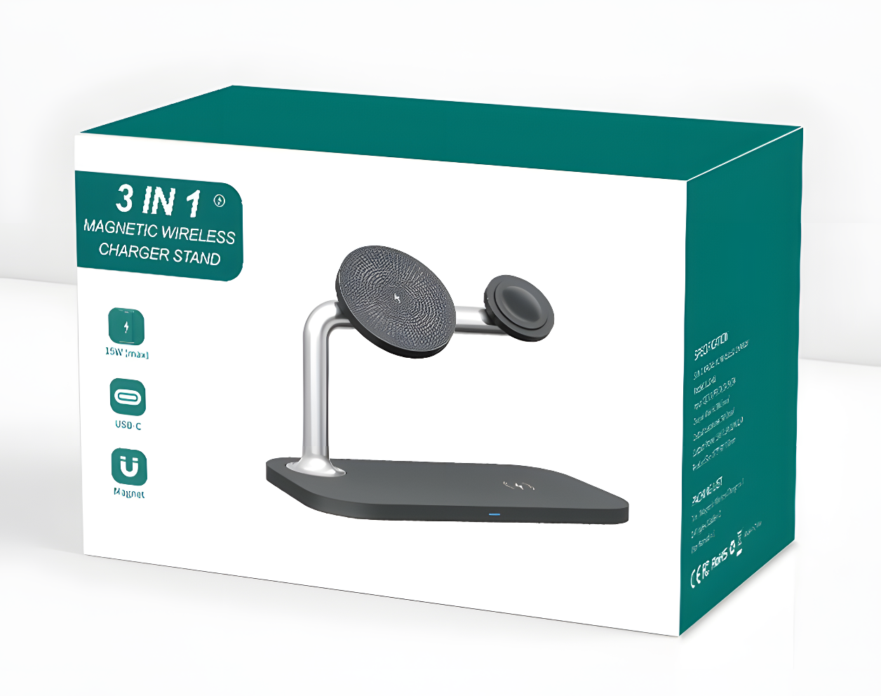 PowerNest™ Magnetic 3-in-1 Wireless Dock – iPhone, Watch & AirPods