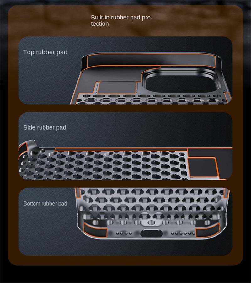 AeroGuard™ AromaShield Aluminum Case – Shockproof Cooling Cover with Built-in Aromatherapy for iPhone