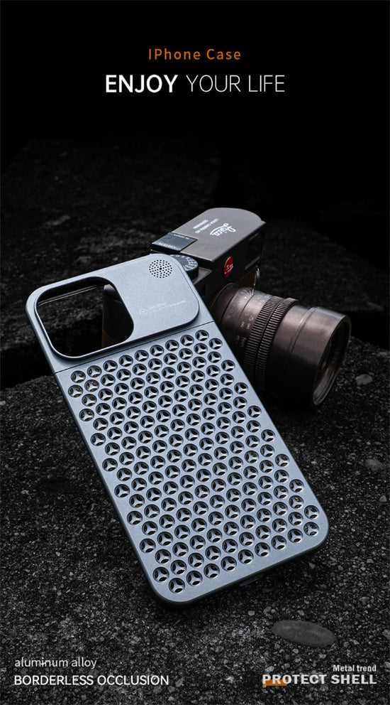 AeroGuard™ AromaShield Aluminum Case – Shockproof Cooling Cover with Built-in Aromatherapy for iPhone