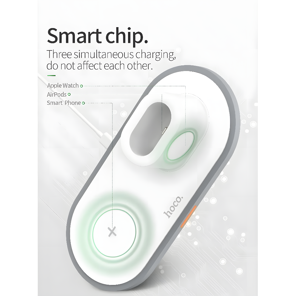 PowerNest TrioDock – 3 in 1 Fast Wireless Charger for iPhone, AirPods & Apple Watch