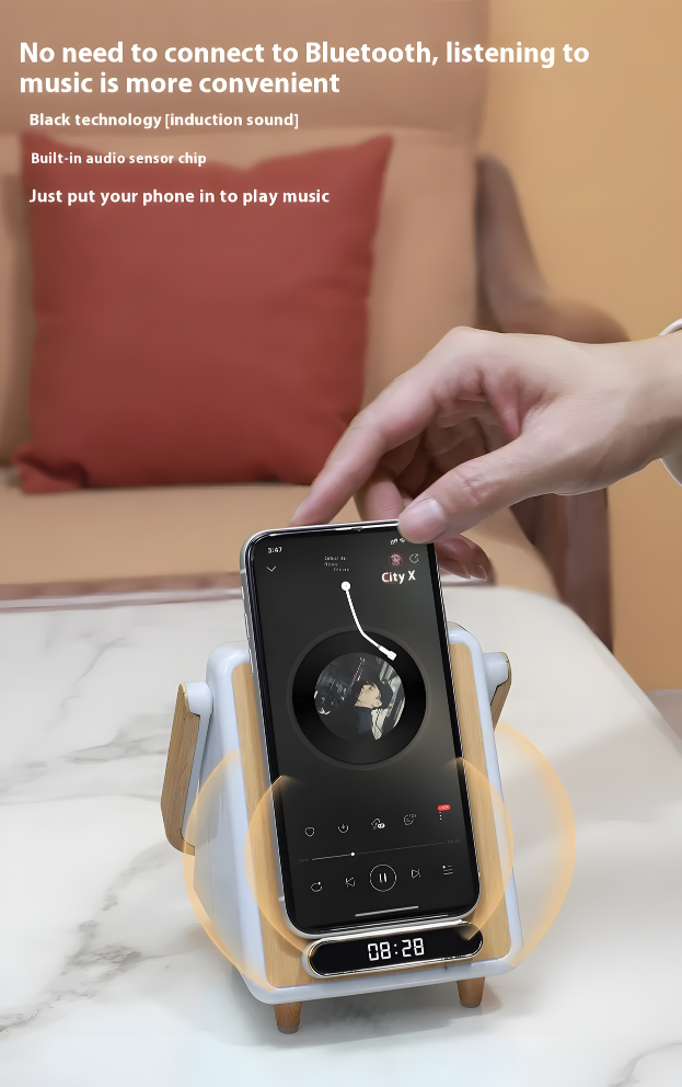GlowCharge Harmony – 3 in 1 Wireless Charger, Speaker & Night Lamp