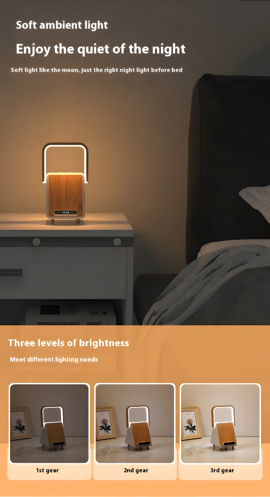 GlowCharge Harmony – 3 in 1 Wireless Charger, Speaker & Night Lamp