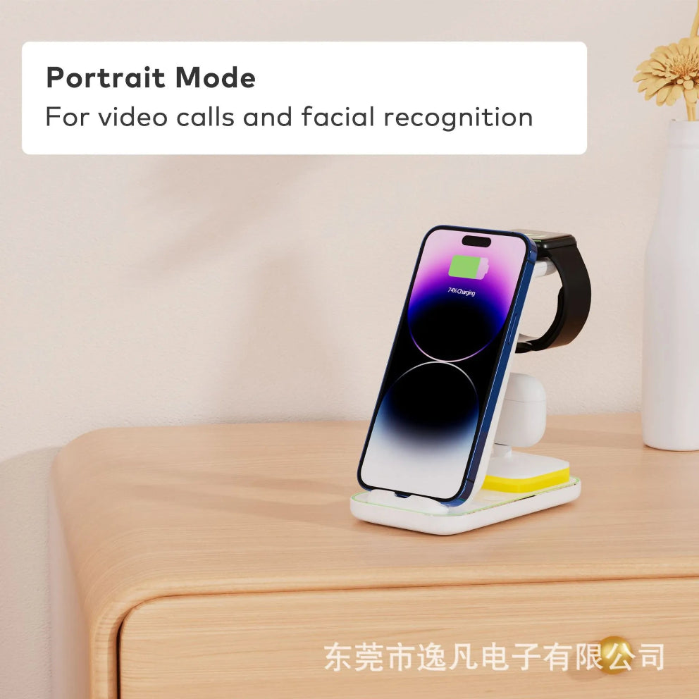 PowerNest TrioCharge 15W – 3 in 1 Wireless Station