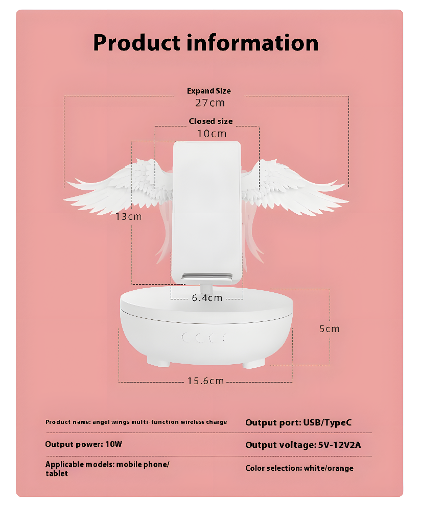Phoenix Wings Wireless Charger & Speaker