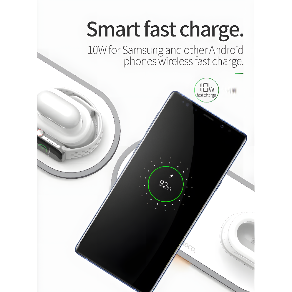 PowerNest TrioDock – 3 in 1 Fast Wireless Charger for iPhone, AirPods & Apple Watch