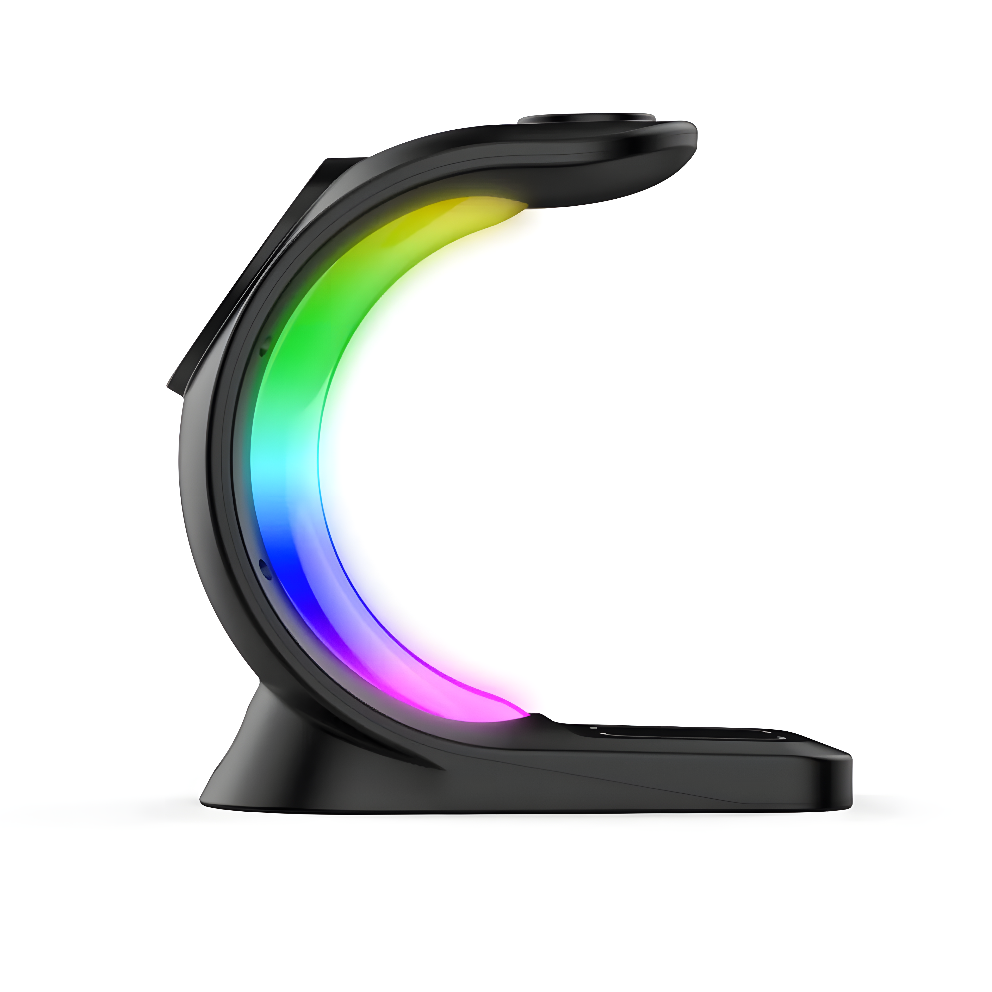 Aurora Arc – 4 in 1 Magnetic RGB Charging Dock for iPhone, AirPods & Watch