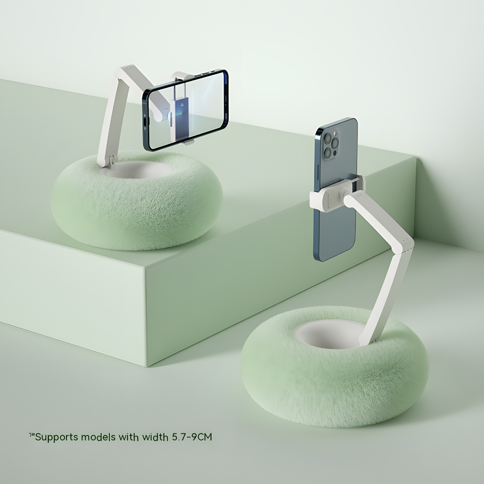 Cozy Donut Rotating Phone & Tablet Stand – Soft Cushion Base, 360° Adjustable Holder