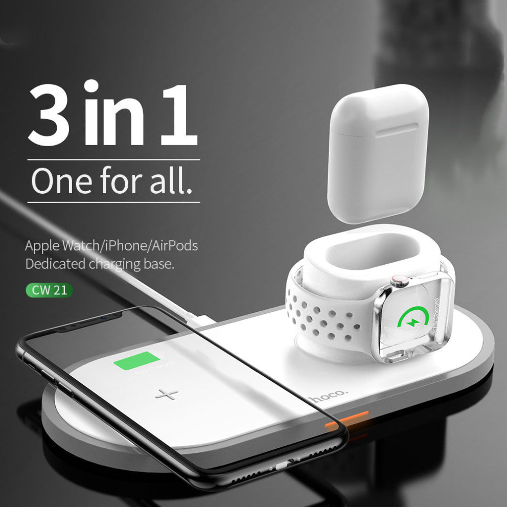 PowerNest TrioDock – 3 in 1 Fast Wireless Charger for iPhone, AirPods & Apple Watch