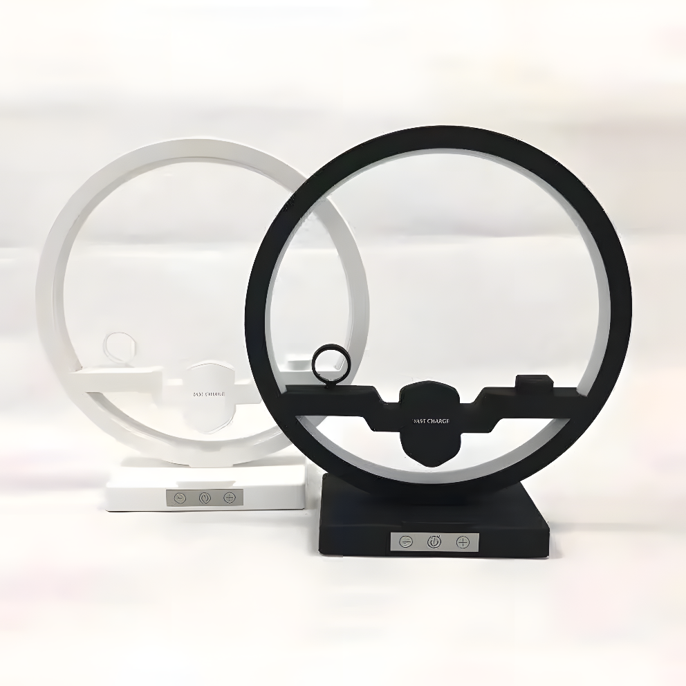 Modern Bedside Lamp with 4-in-1 Wireless Charging Stand
