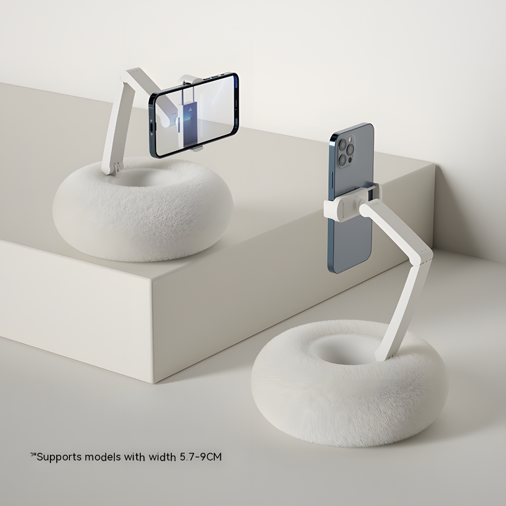 Cozy Donut Rotating Phone & Tablet Stand – Soft Cushion Base, 360° Adjustable Holder
