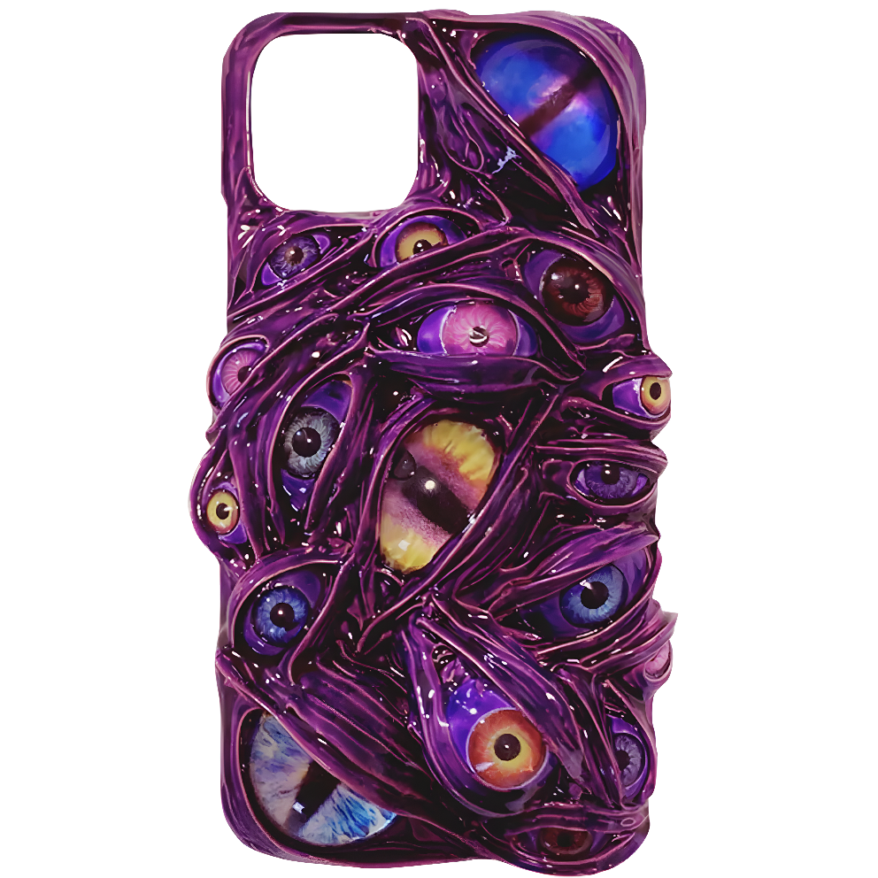 All-Seeing Eyes Phone Case – Unique Horror Art Design