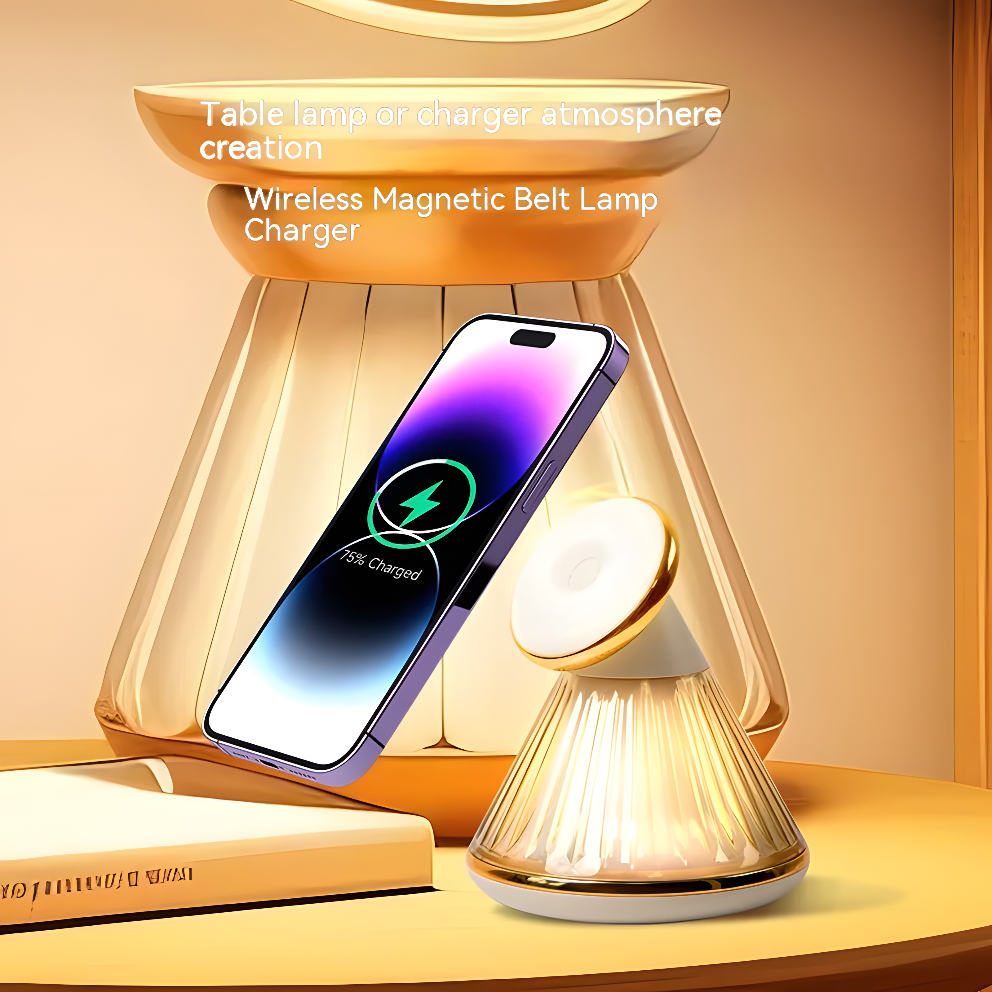 ZenGlow Lamp Charger – Stylish Bedside Light with Wireless Fast Charge