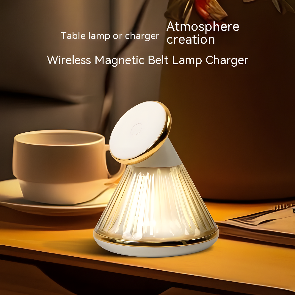 ZenGlow Lamp Charger – Stylish Bedside Light with Wireless Fast Charge