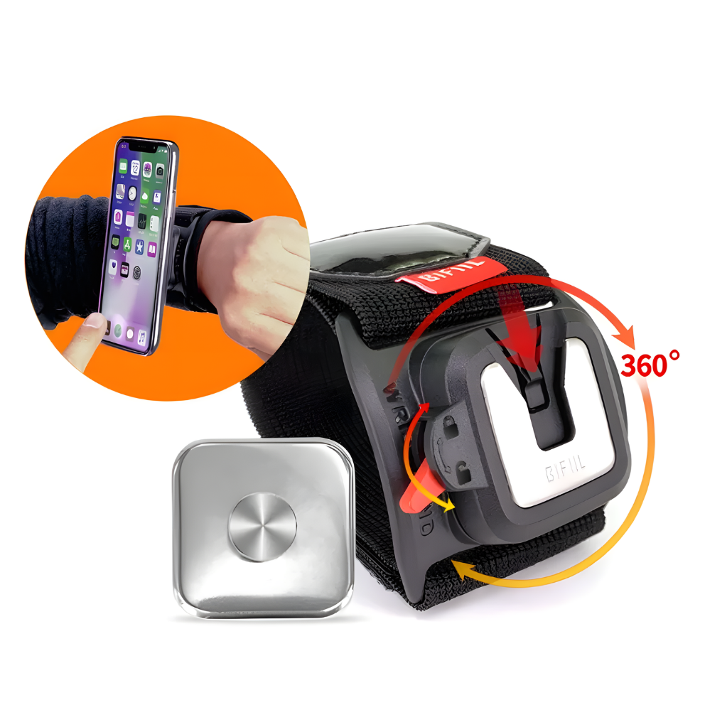 SpinBand 360 – Rotatable Sports Phone Armband Holder for Running, Gym, and Workouts