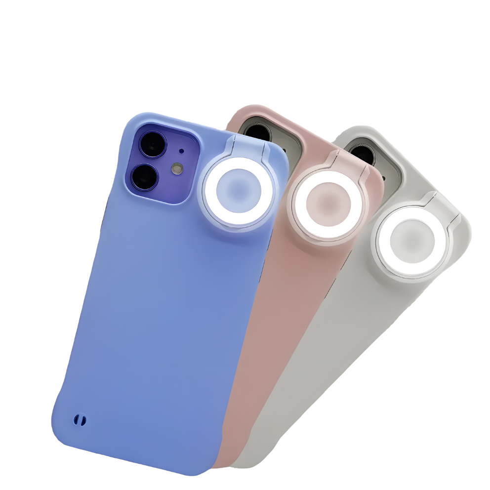 GlowCase Pro – LED Fill Light Shockproof iPhone Cover (Selfie Ready & Full Protection)