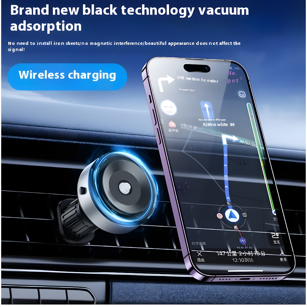 DriveMate MagMount – Secure Magnetic Car Phone Holder with True MagSafe & Stable Vacuum Grip