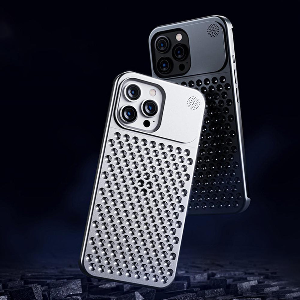 AeroGuard™ AromaShield Aluminum Case – Shockproof Cooling Cover with Built-in Aromatherapy for iPhone