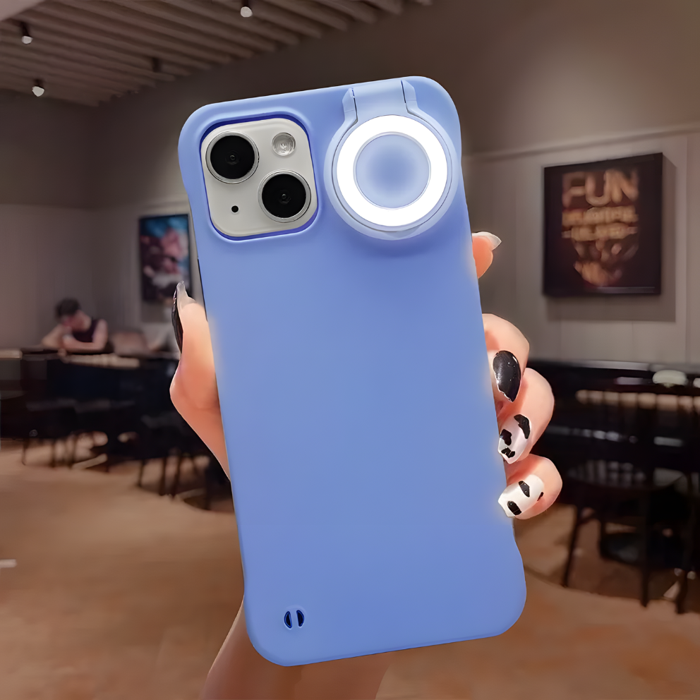 GlowCase Pro – LED Fill Light Shockproof iPhone Cover (Selfie Ready & Full Protection)
