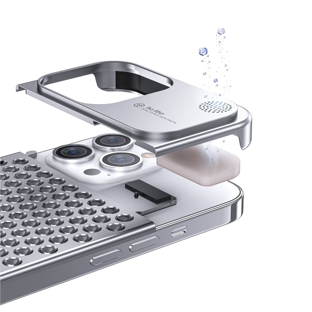 AeroGuard™ AromaShield Aluminum Case – Shockproof Cooling Cover with Built-in Aromatherapy for iPhone