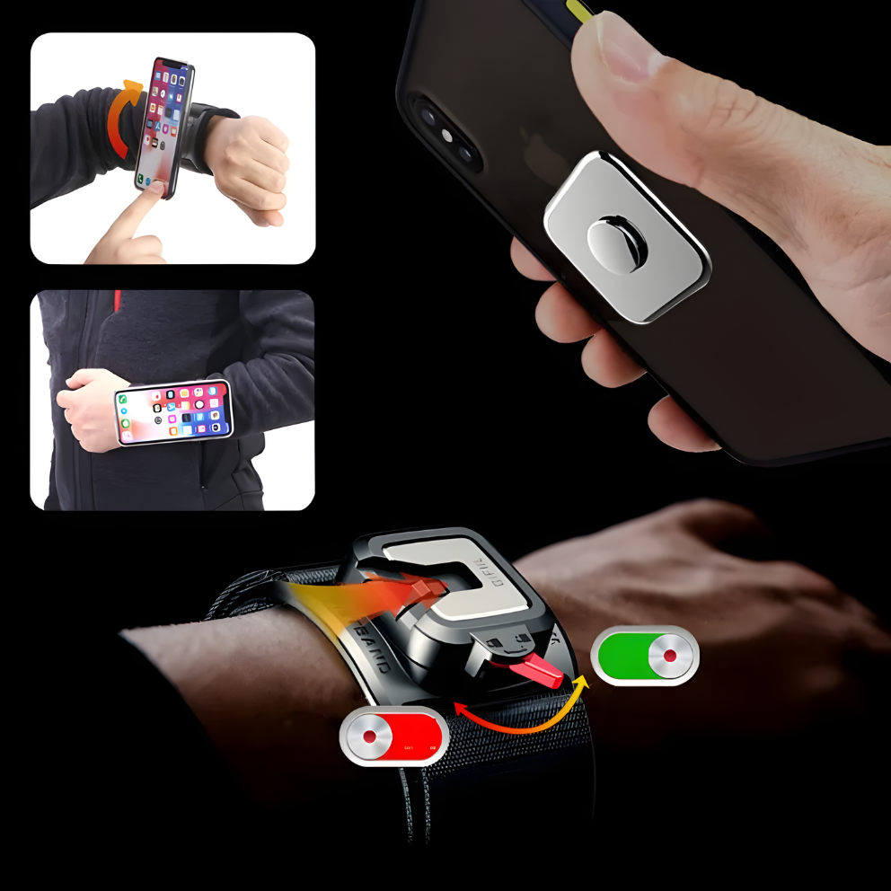 SpinBand 360 – Rotatable Sports Phone Armband Holder for Running, Gym, and Workouts