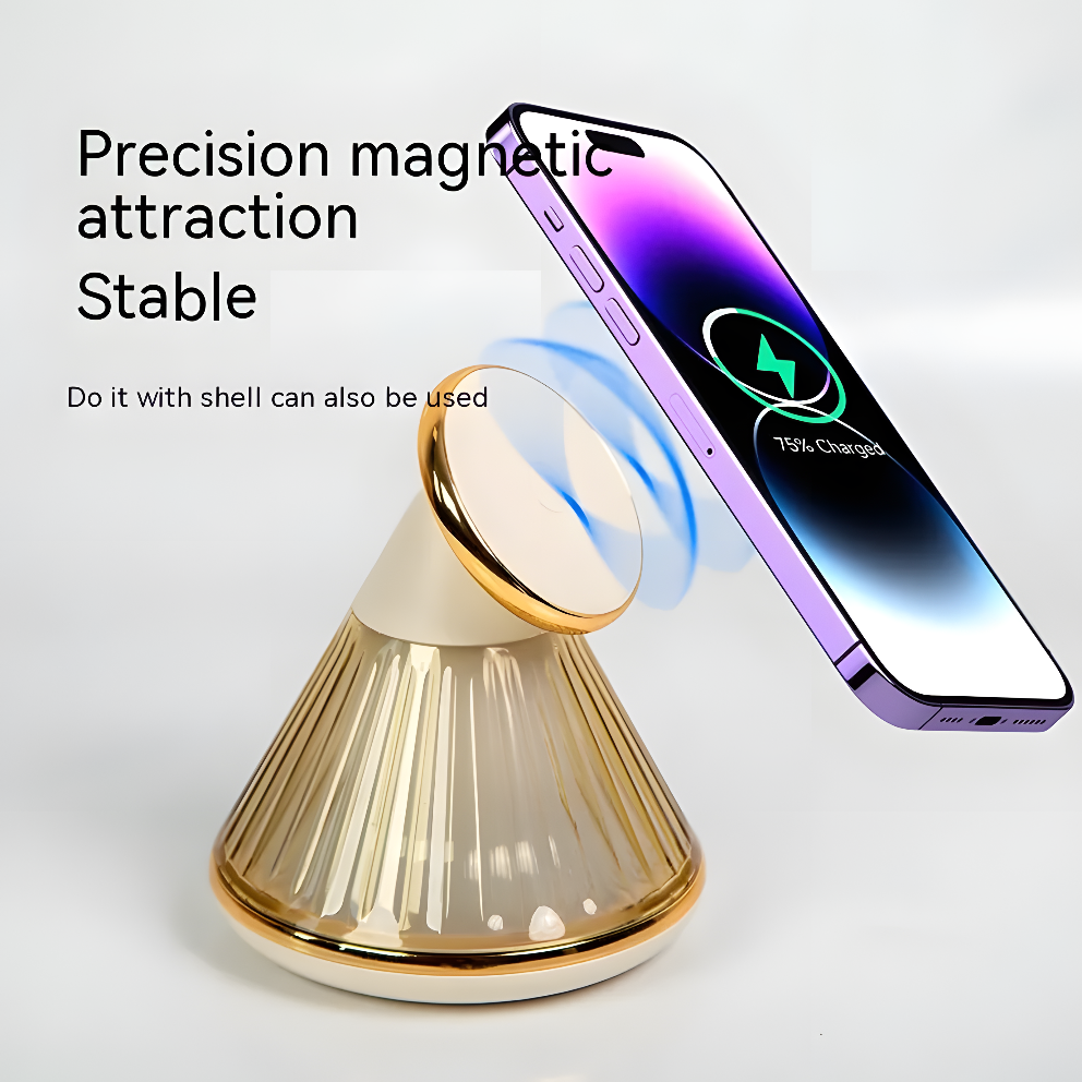 ZenGlow Lamp Charger – Stylish Bedside Light with Wireless Fast Charge