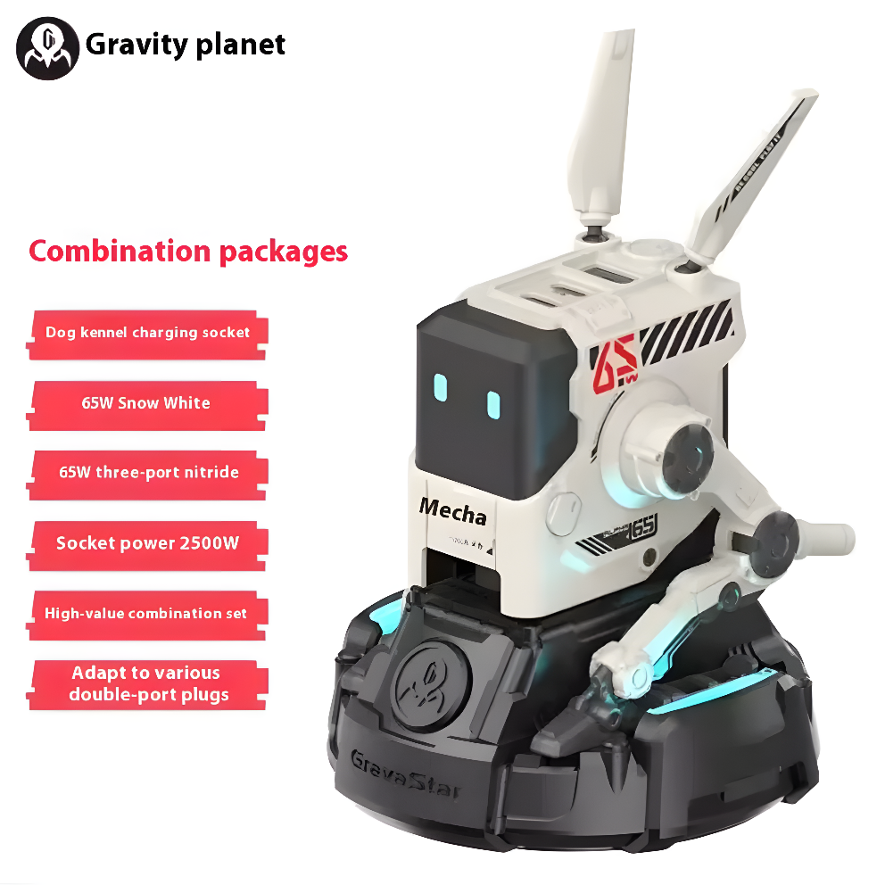 NitroDog 65W Fast Charger – Futuristic Robot Style Power