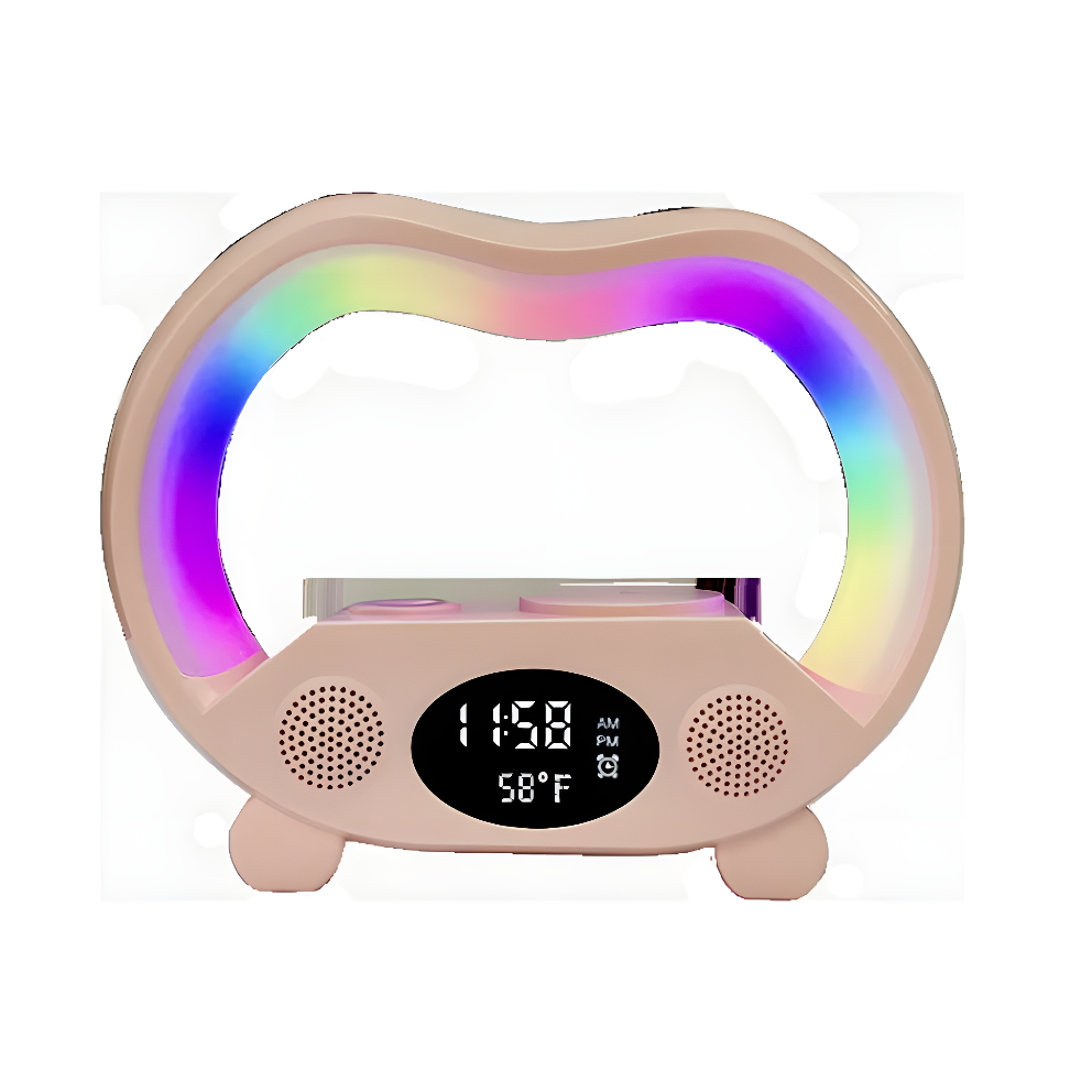 Multi-Function ZenGlow Light – 6 in 1 Wireless Charger, Bluetooth Speaker & Alarm Clock