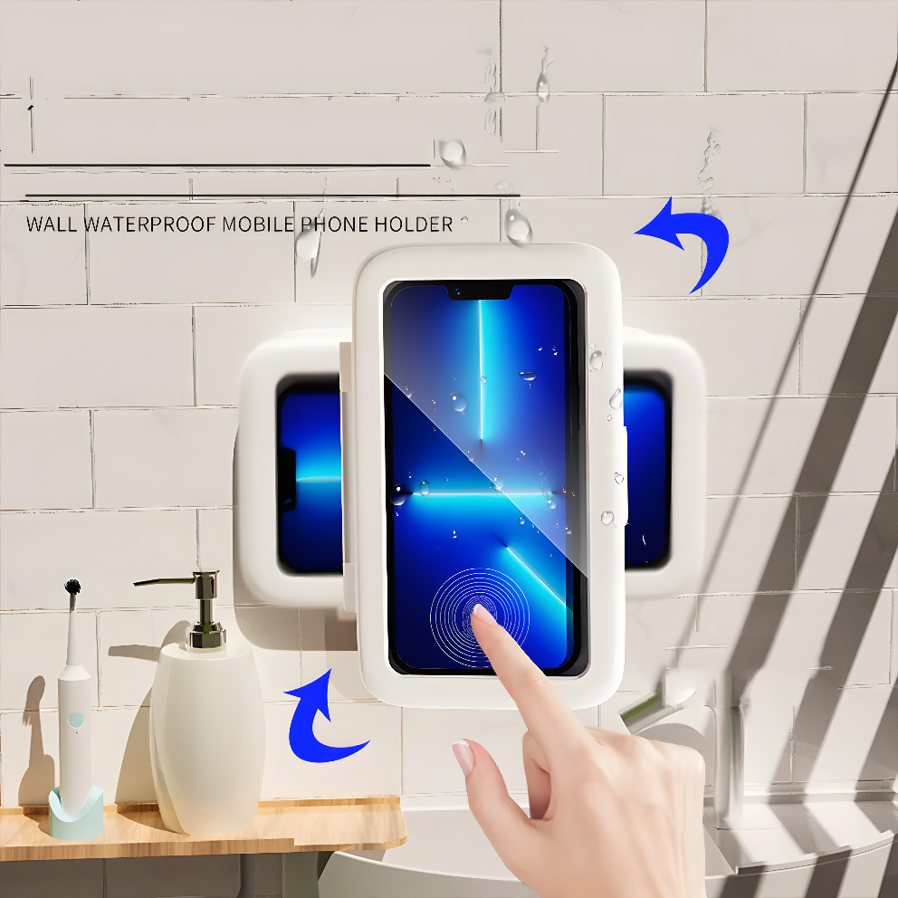 WetZone™ Touch Screen Case(Tagline) : Bathroom & Kitchen Safe | Universal Fit | Crystal Clear Touch