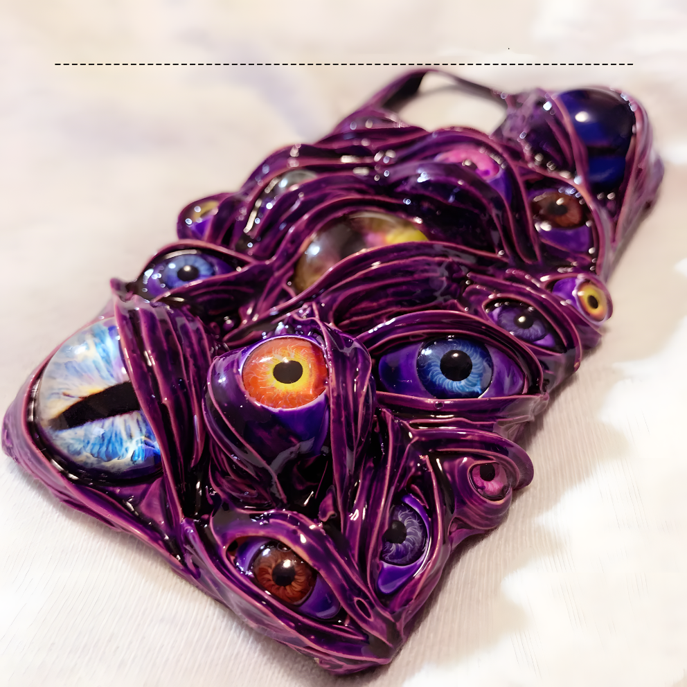 All-Seeing Eyes Phone Case – Unique Horror Art Design