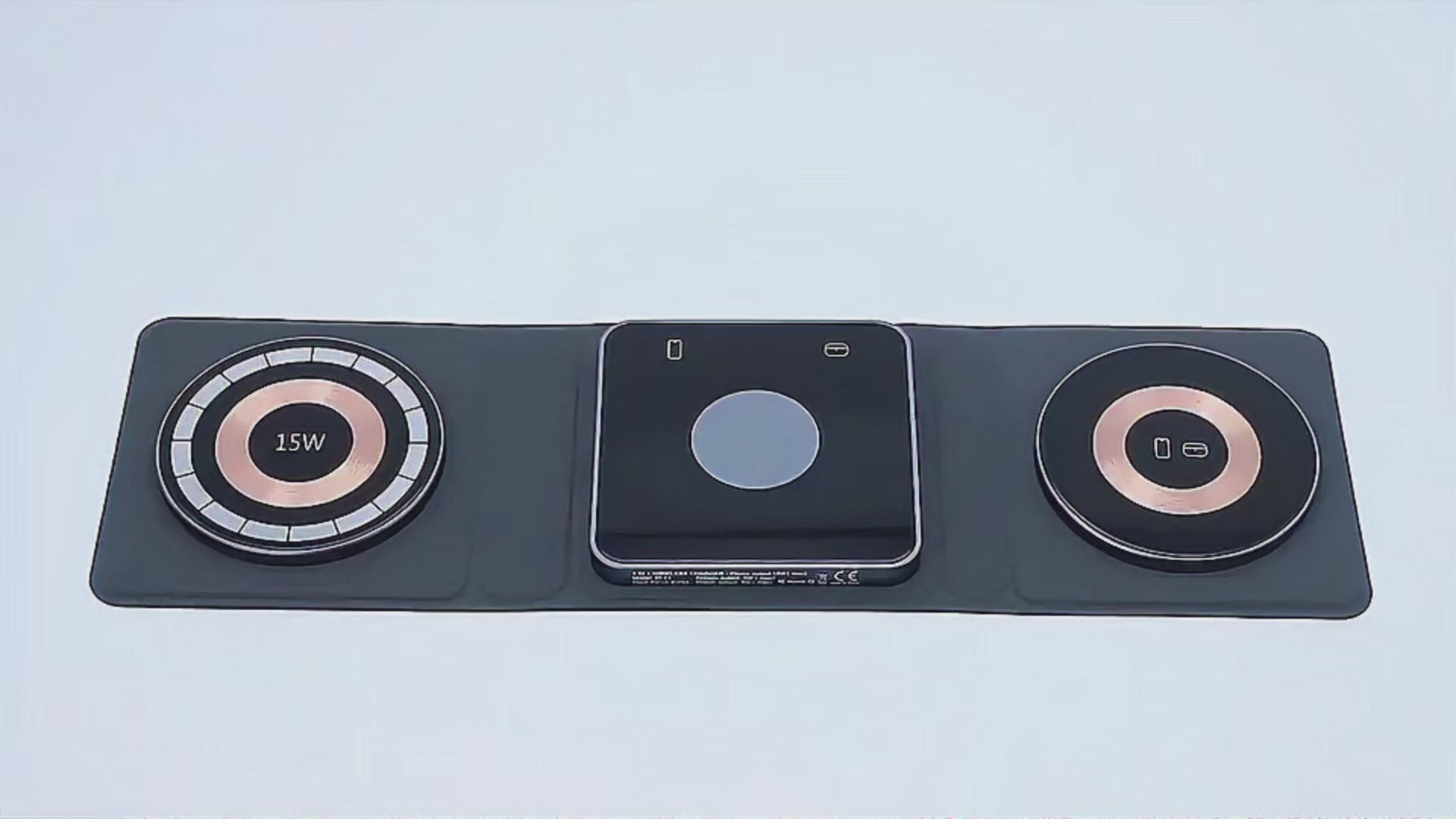 PowerNest TrioMag – Foldable Transparent  15W Wireless Charging Station